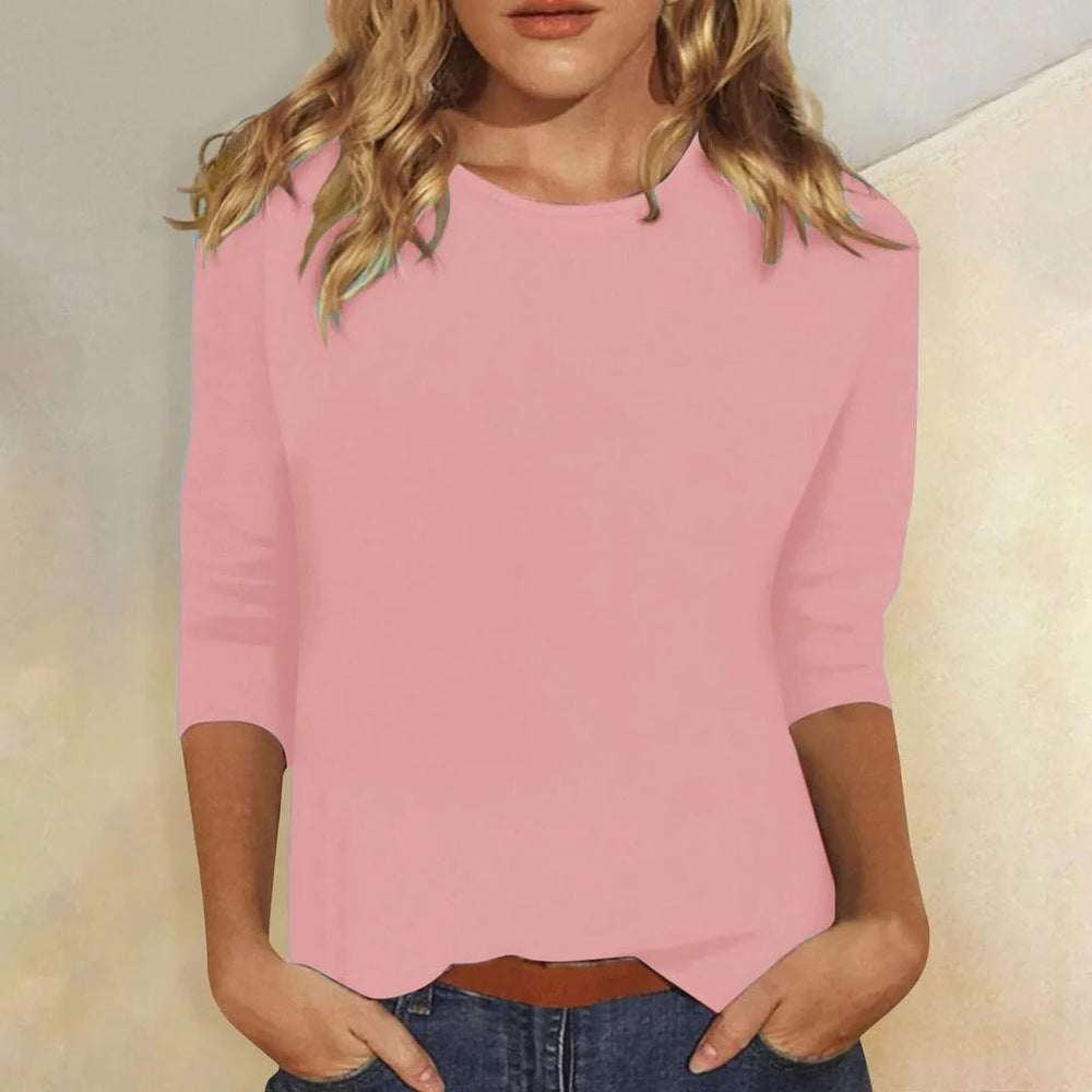 Luisa | Damen Shirt 3/4 Arm Rundhals Lässiges Basic Top
