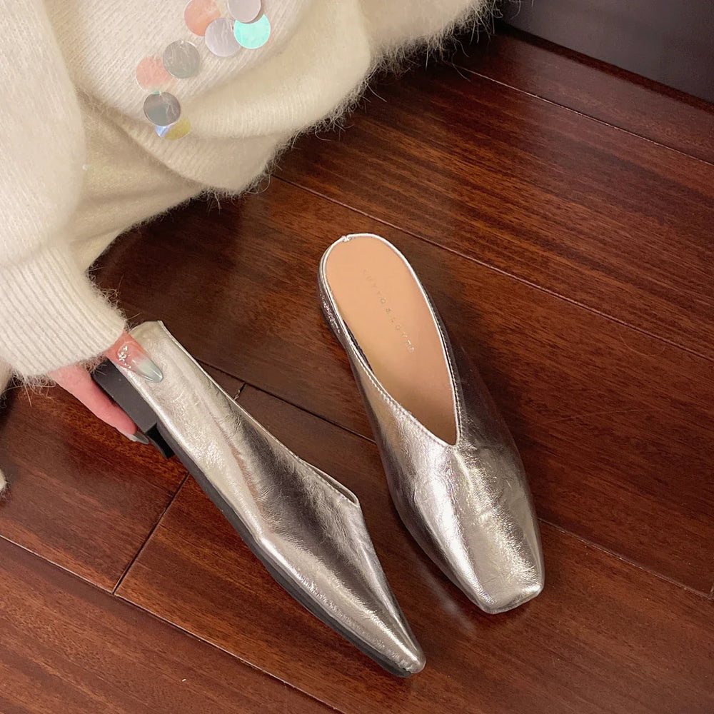 Damen Slipper mit Geschlossener Spitze und Flacher Sohle