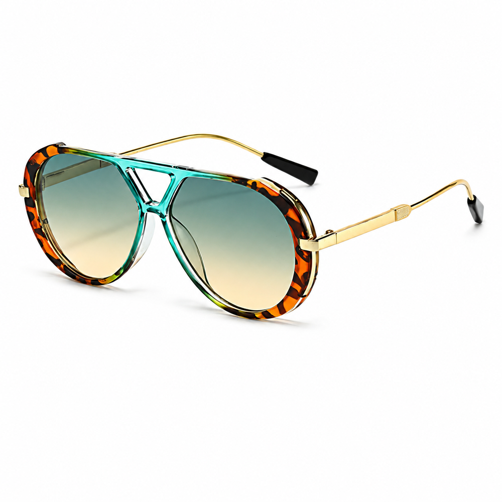 Damen Sonnenbrille mit runden Gläsern und schlanken Bügeln
