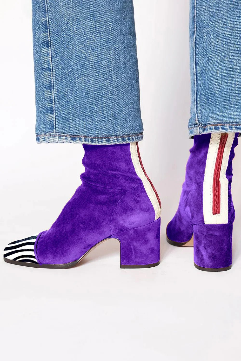 Frieda | Damen Stiefeletten Blockabsatz Quadratische Zehenpartie