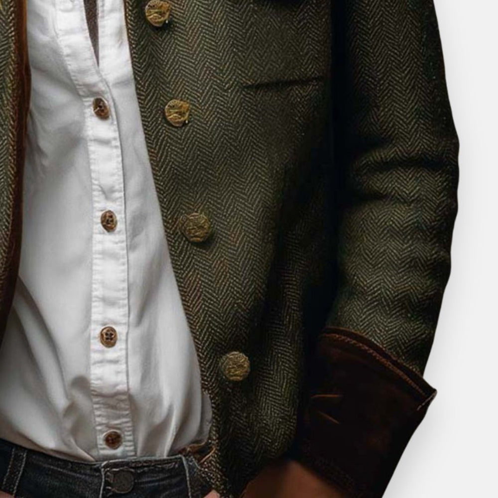 Nora | Damen Strukturierte Fischgrat Langarm-Blazer