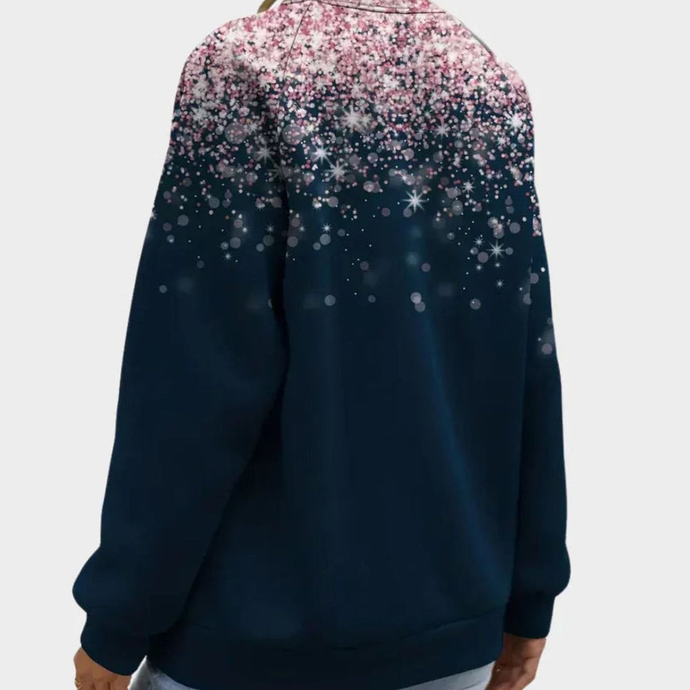 Elisabeth | Damen Weihnachtspullover mit funkelndem Sternenmuster Festlicher Langarmshirt