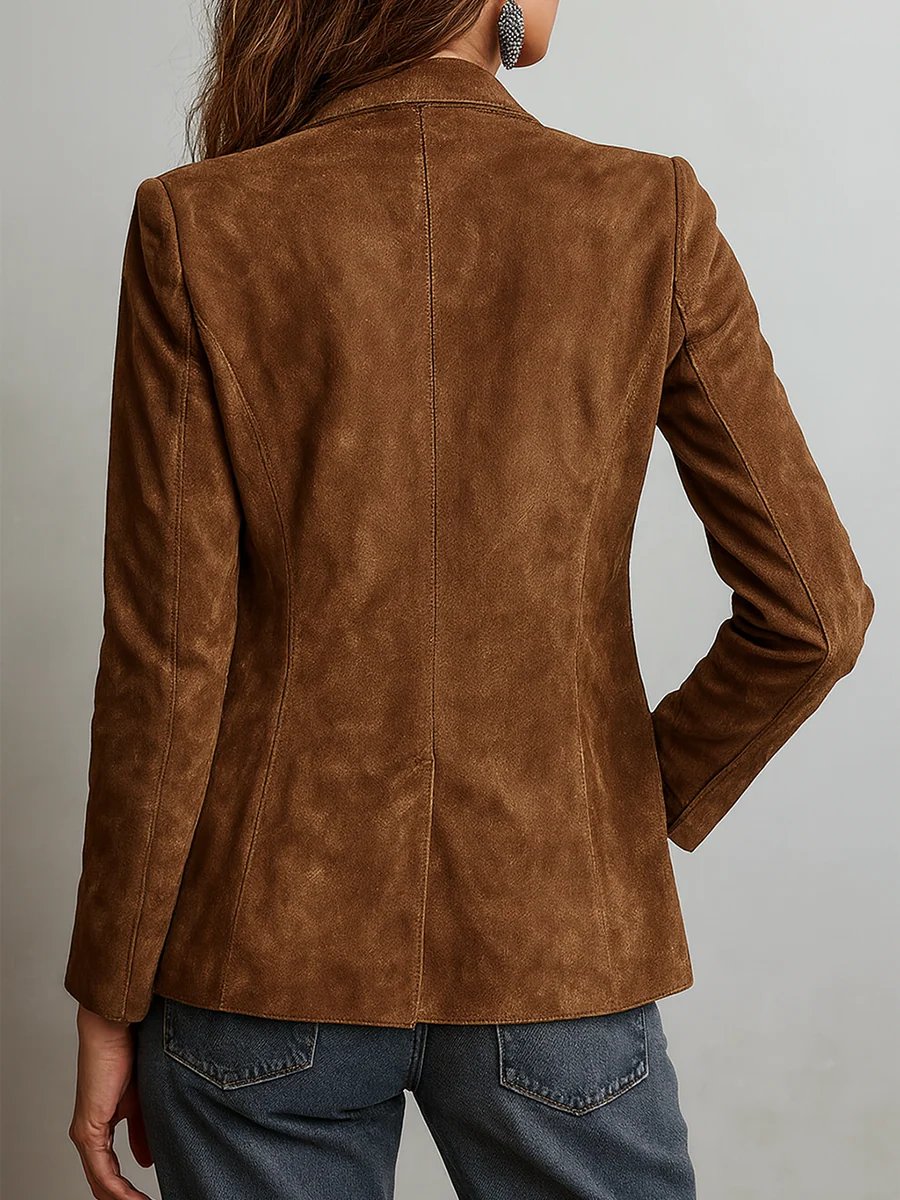 Hannah | Damen Wildleder Blazer Tailliert Vintage Stil