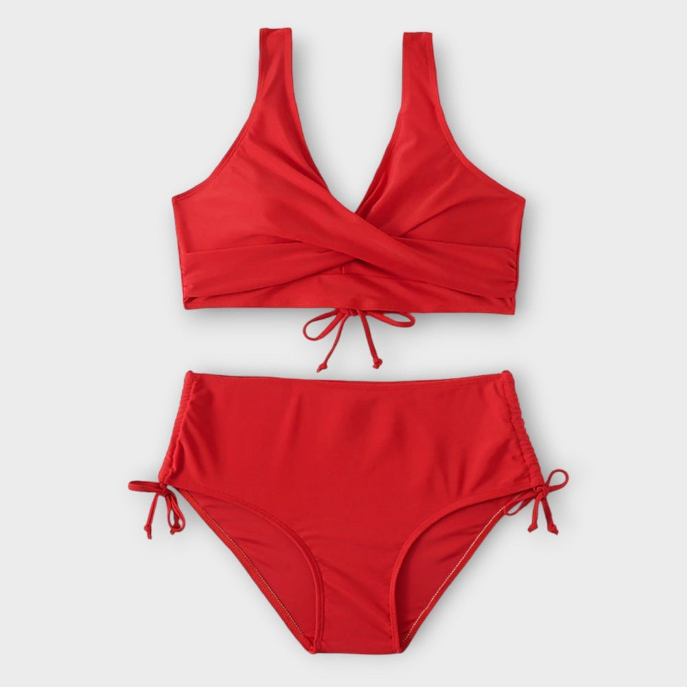 Sophie | Damen Zweiteiliger Wickel-Bikini mit Raffung