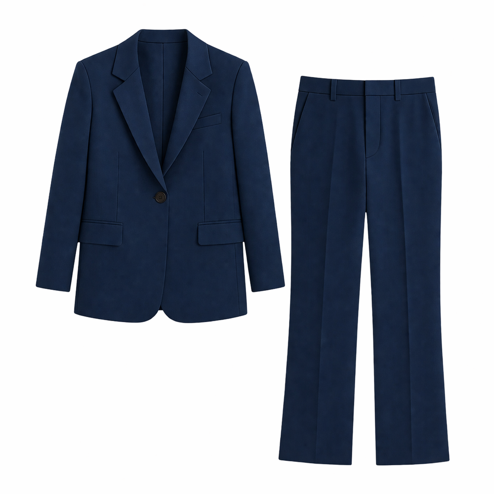 Damen Zweiteiliges Set mit Blazer und Hose mit Reverskragen