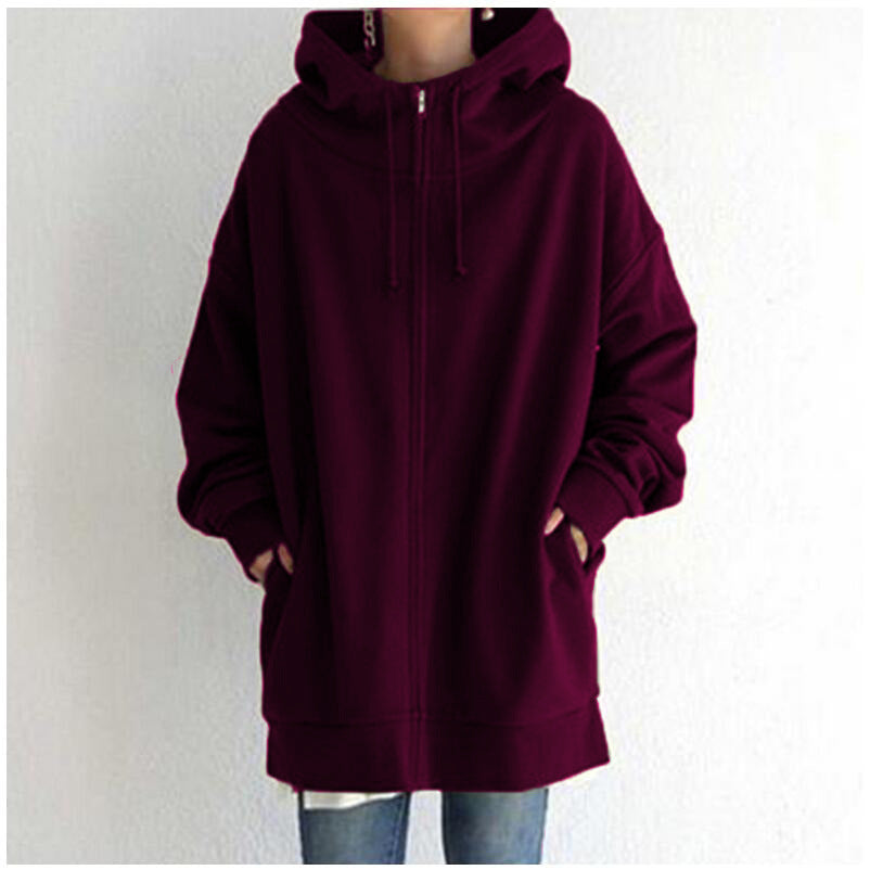 Damenjacke Oversized mit Reißverschluss