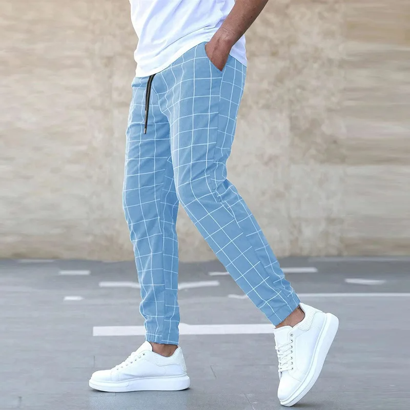 Karlo | Herren Karo-Jogger Slim Fit Freizeithose Sommer