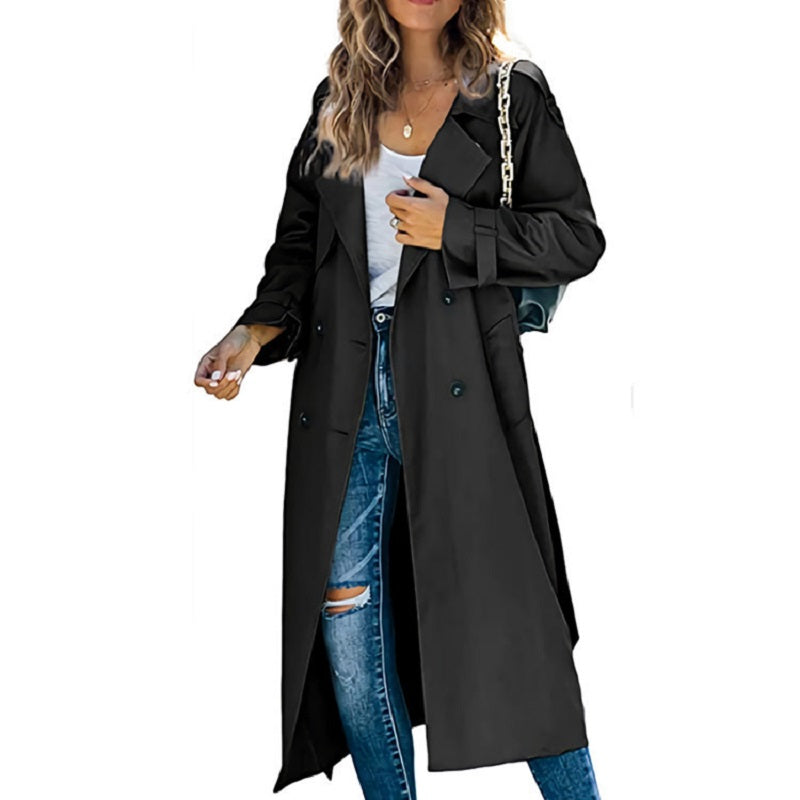 Damen langer Trenchcoat