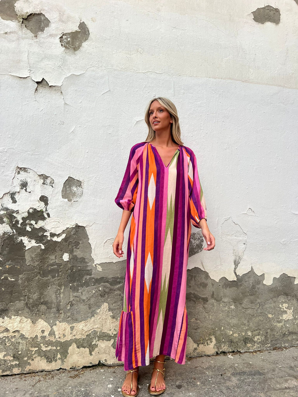 Lunara | Pinkes Mykonos Kleid