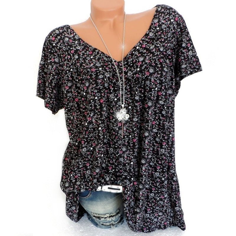Sarita – Kurzärmelige Bluse Mit Blumenmuster