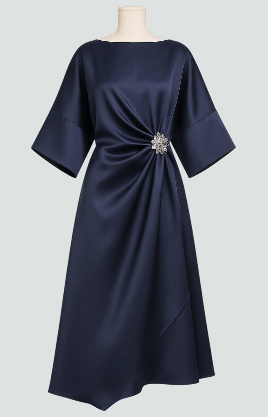 Johanna | Elegantes Abendkleid mit Brosche Langarm