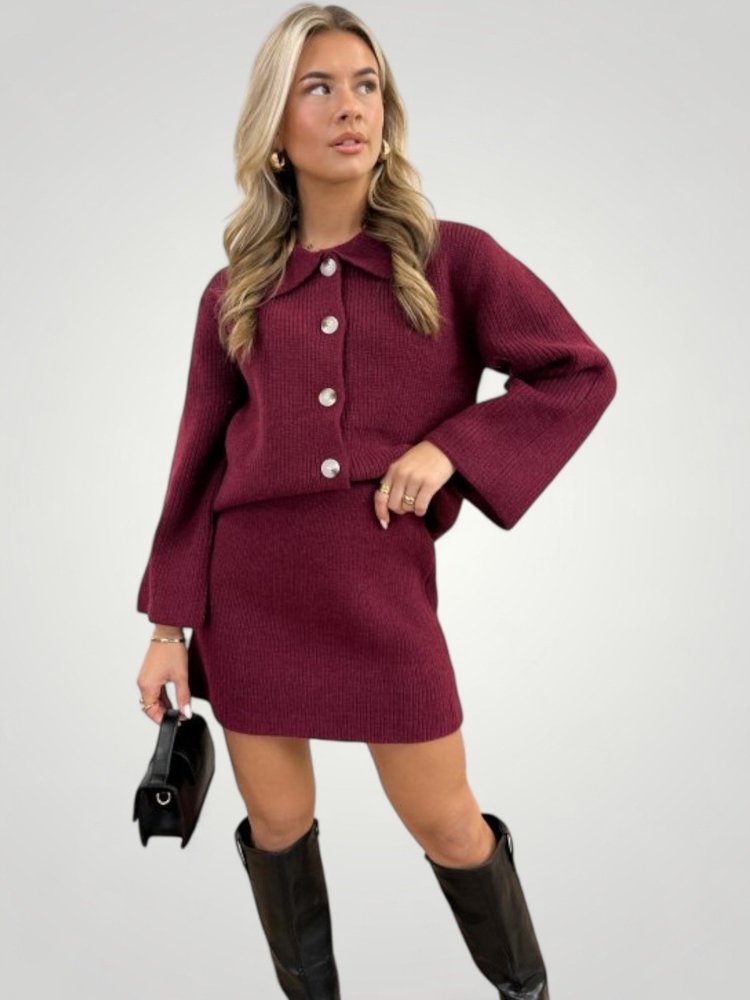 Sanna | Stilvolles Button-Down-Set mit Rock