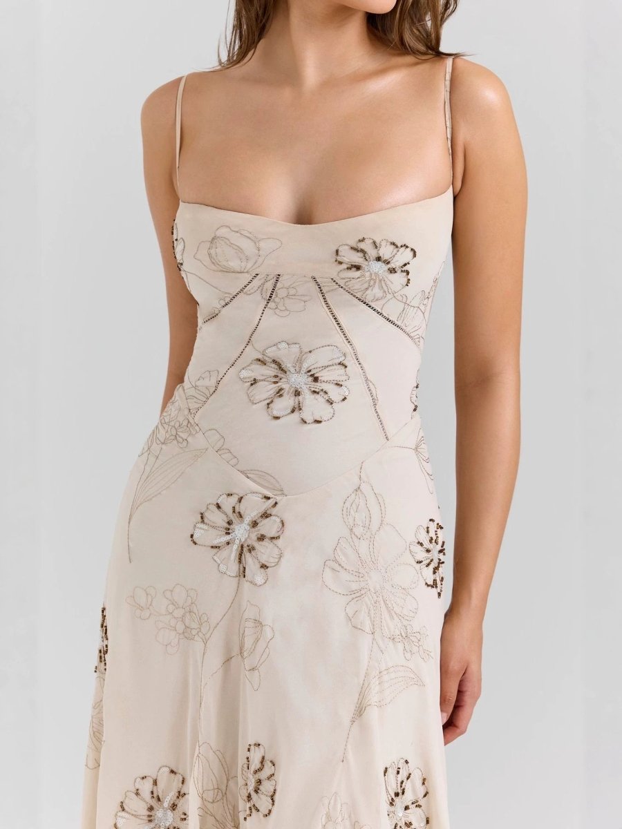 Elegantes Maxi Kleid mit Spaghetti Trägern