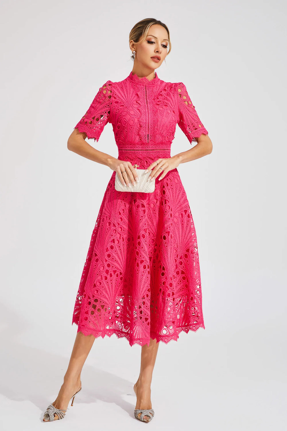 Elfriede | Damen Spitzenkleid Midi Hochzeit