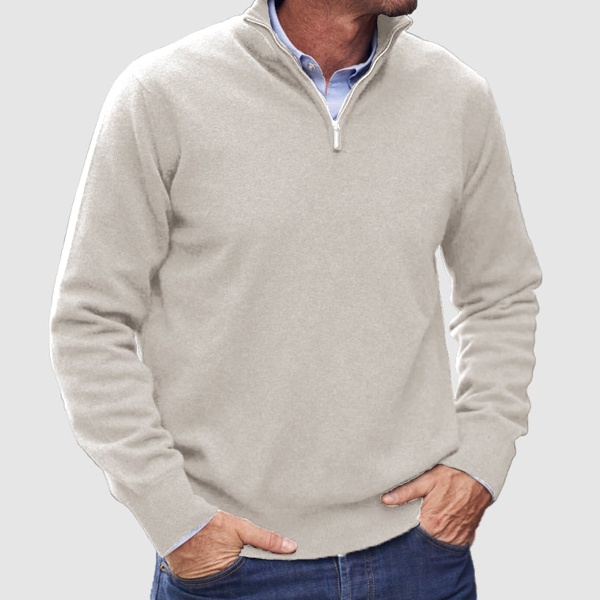Erasmus | Herren Half-Zip Pullover Langarm Strickpullover