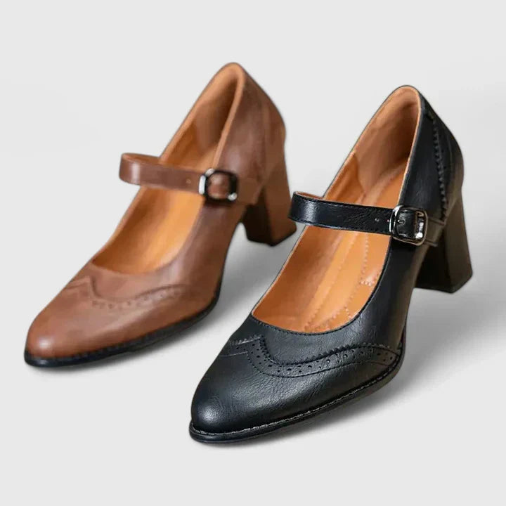 Evangelyn | Damen Mary Jane Pumps mit Blockabsatz
