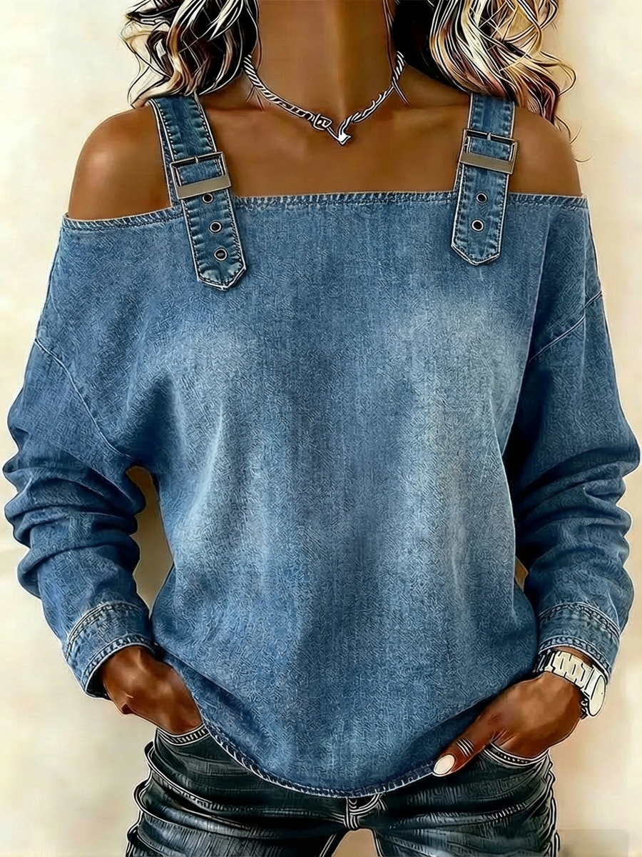 Carys - Schulterfreies Top mit Trägerdetails