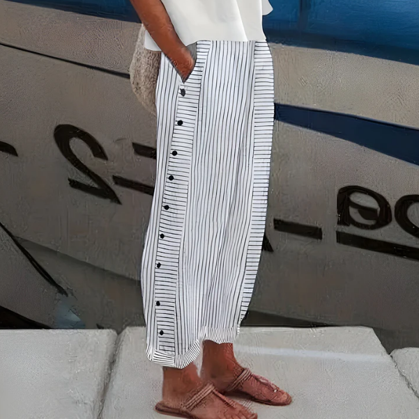 Yareli - Gestreifte Wide-Leg-Hose