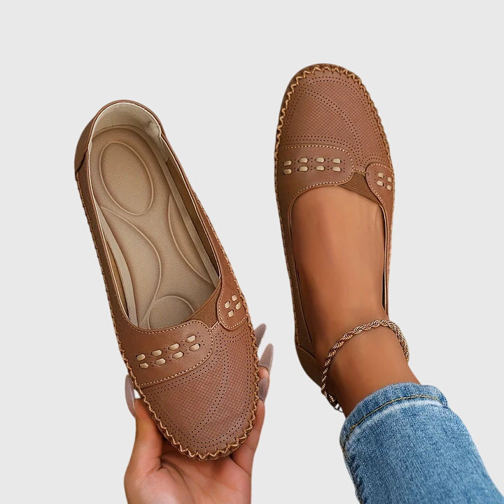 Petra | Damen Frühlings Perforierte Lässige Loafer