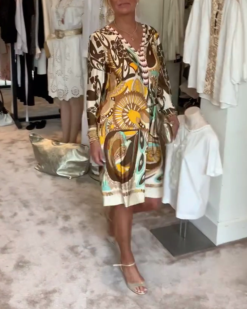 Moonie - Kleid mit Sonnenstrahlen-Druck