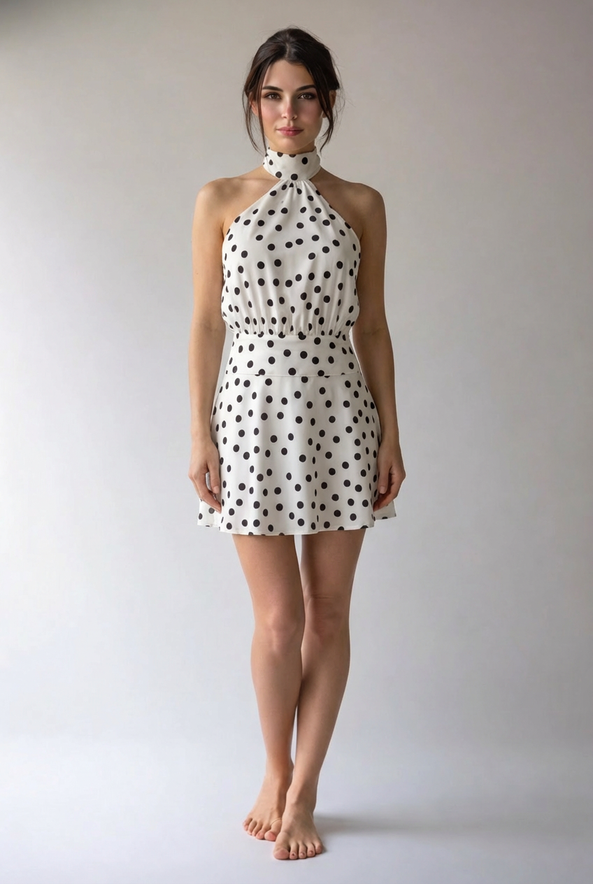 Yelena | Damen Halterneck Kleid Elegant Rückenfrei Sommer