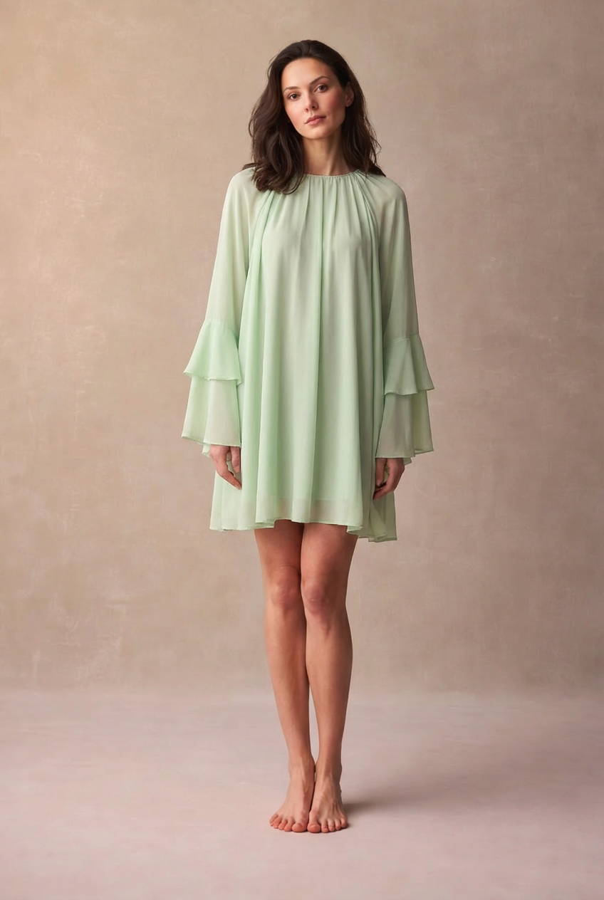 Dragana | Damen Chiffonkleid Fließend Elegant Feminin