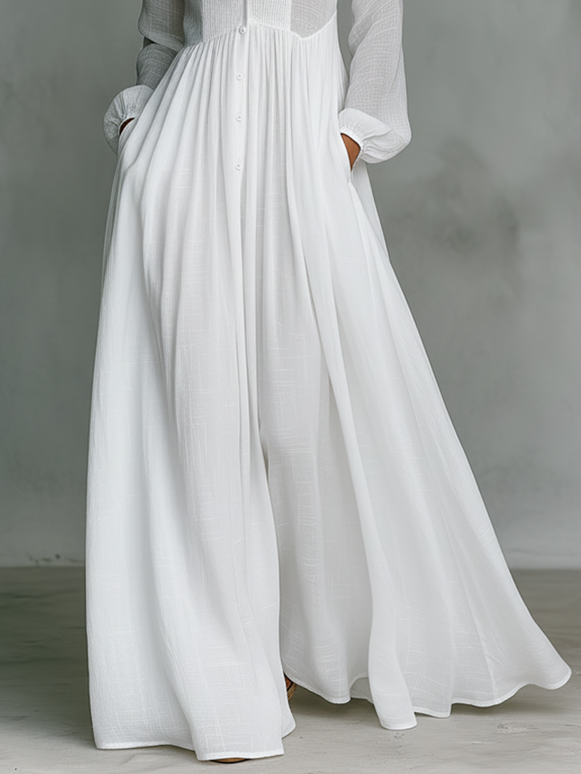 Sheilan – Elegantes Maxikleid Mit Knöpfen