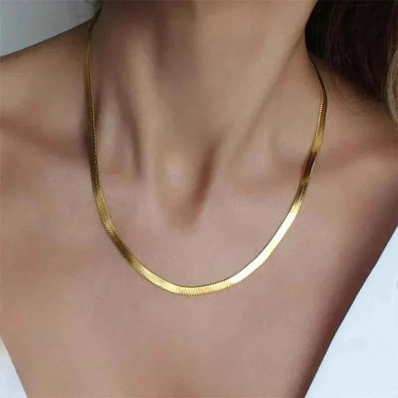 Flache Goldkette Damen