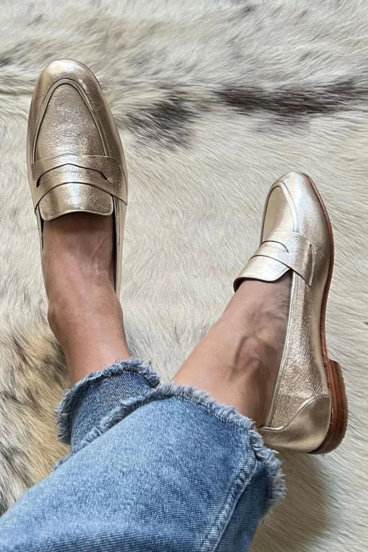 Florentina | Damen Metallic Loafer
