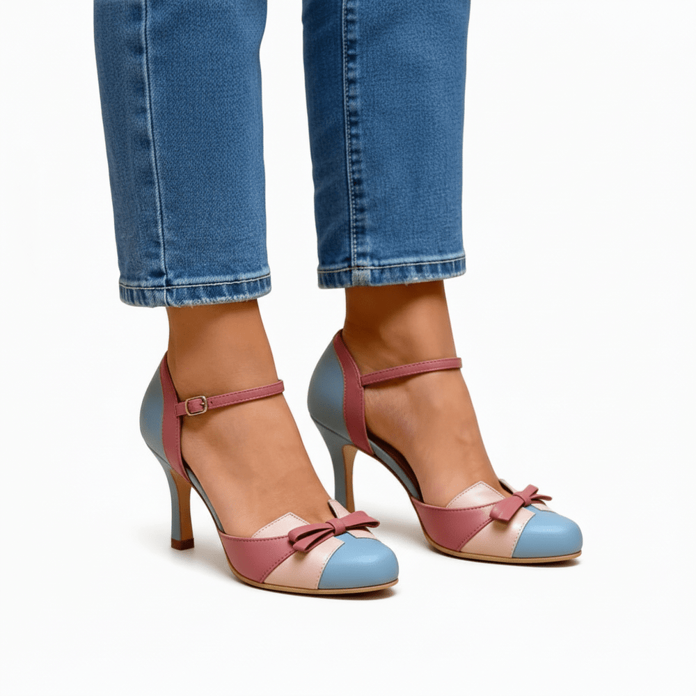 Formelle High Heels Mit Schleife Und Knöchelriemen