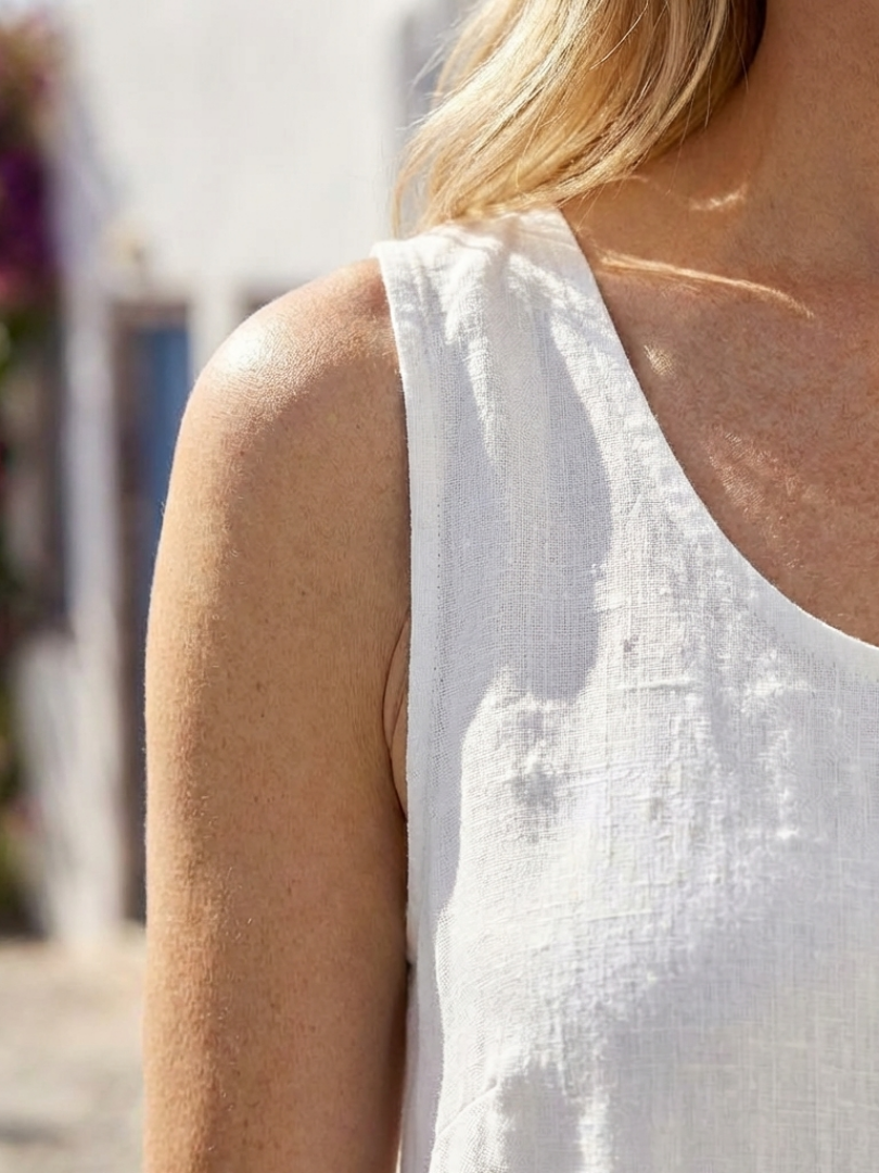 Galatea | Damen Ärmelloses Rundhals Midikleid