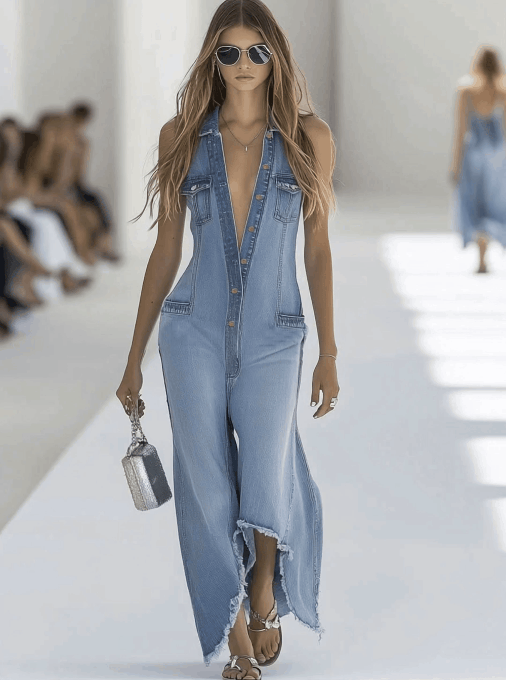 Galiana | Damen Ärmellose Wide Leg Overall