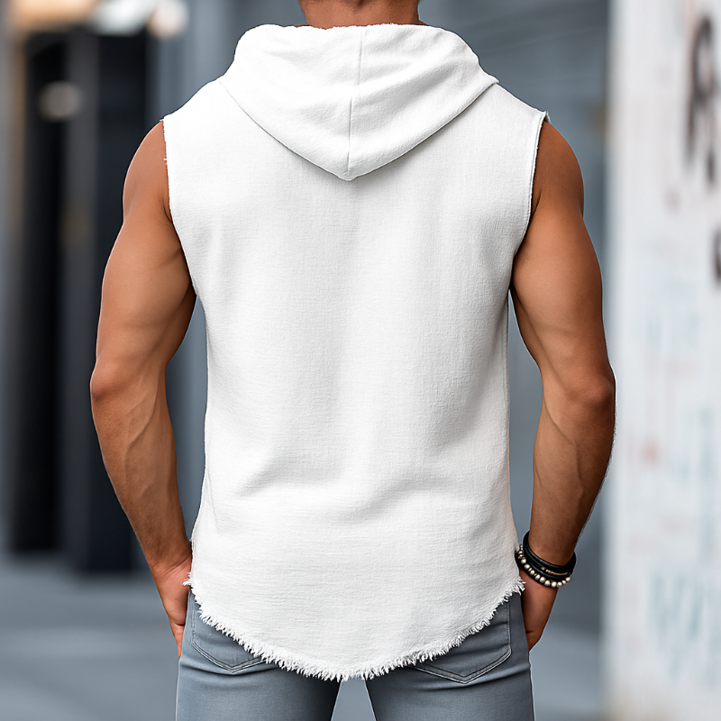 Erik | Herren Leinen Kapuzen Tanktop Retro Casual Sommer