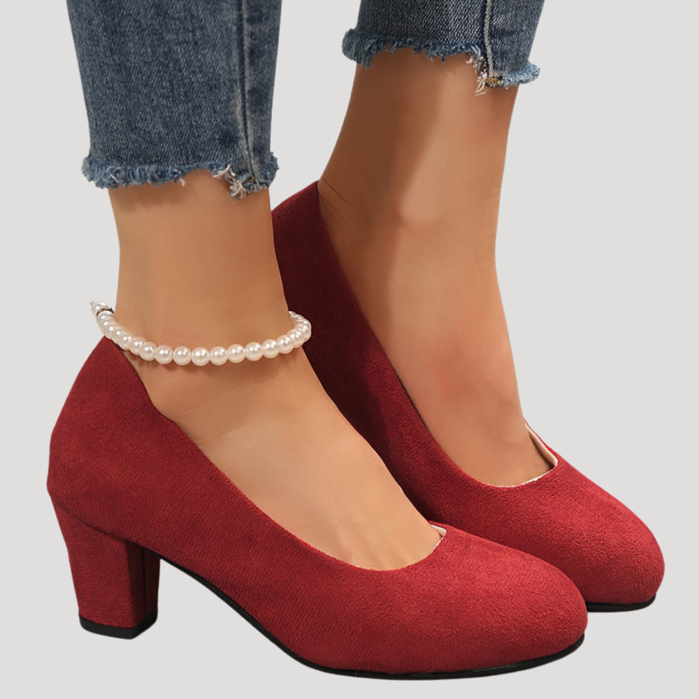 Giselle | Damen Blockabsatz Pumps mit rundem Zehenbereich