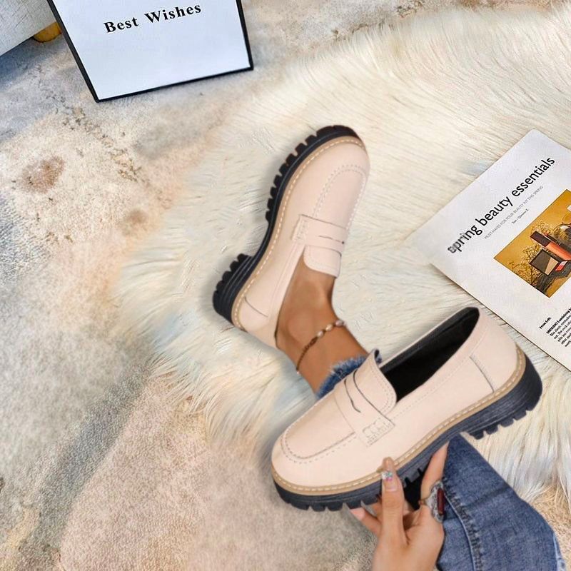 Gudrun | Damen Platform Loafer mit rutschfester Sohle
