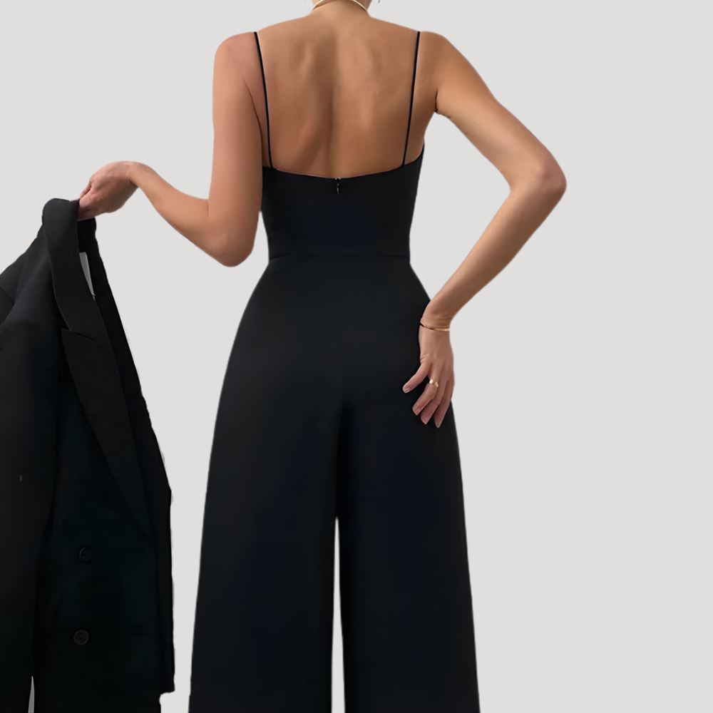 Gwendolyn | Damen Träger Jumpsuit mit weiten Beinen