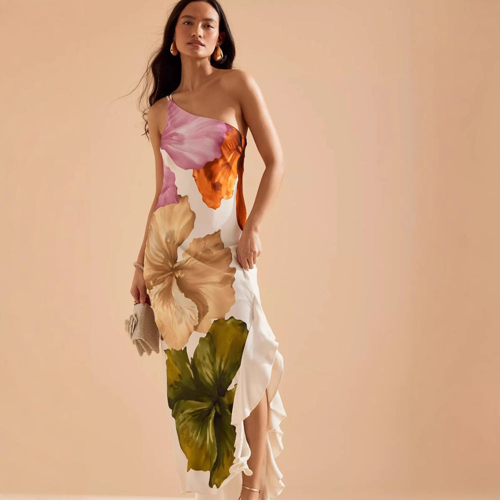 Halterneck Maxi Kleid mit floralem Print