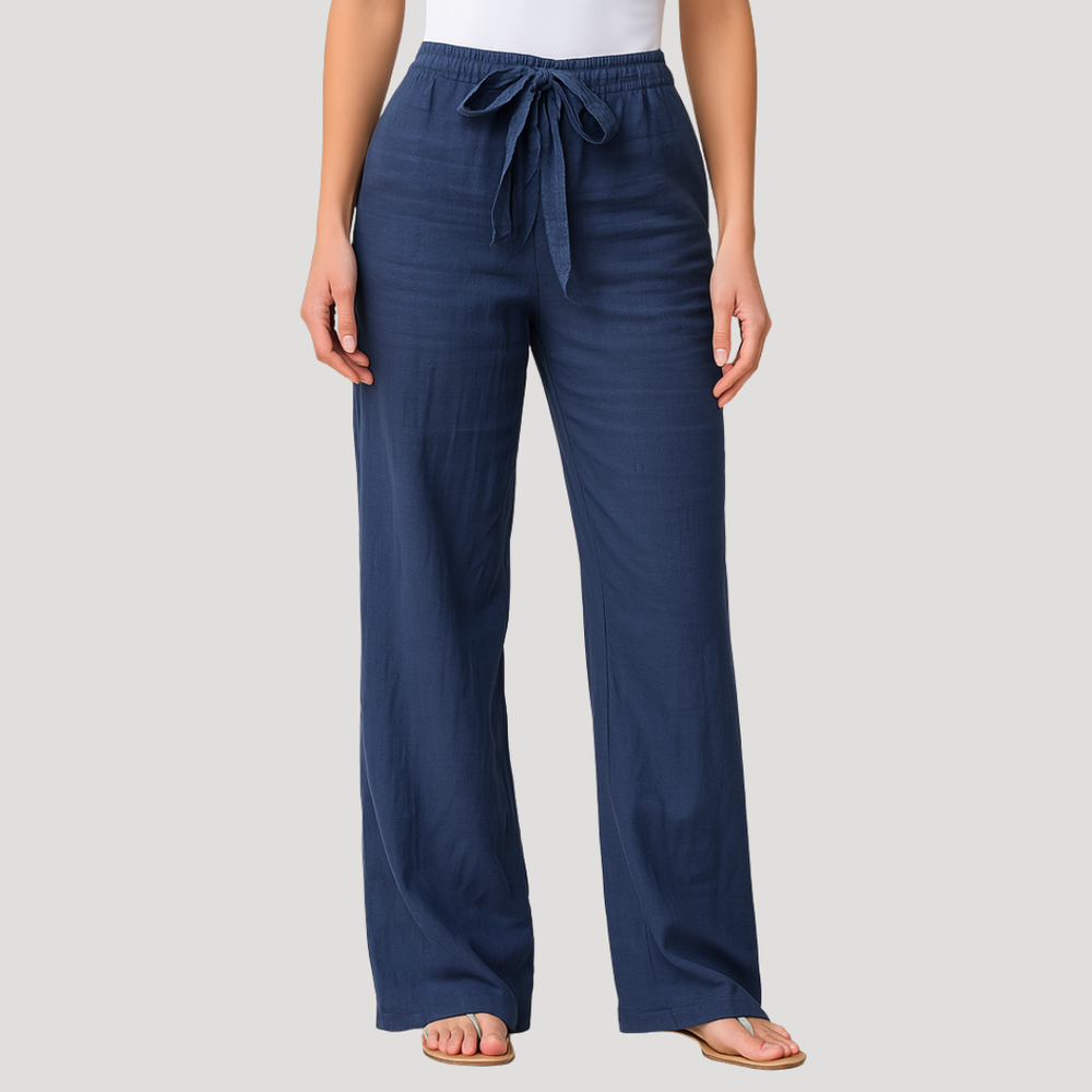 Halvene | Damen Weite Hose Tunnelzug Gummibund
