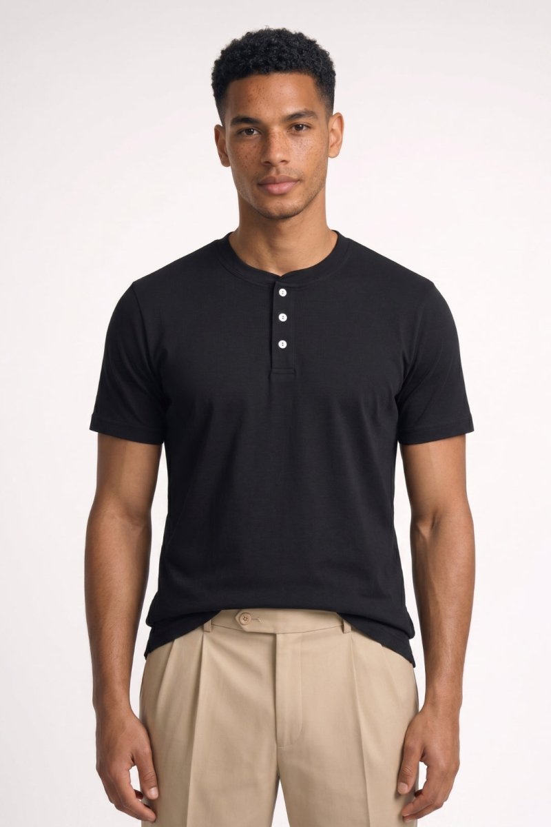 Henley T-Shirt Herren Kurzarm Basic