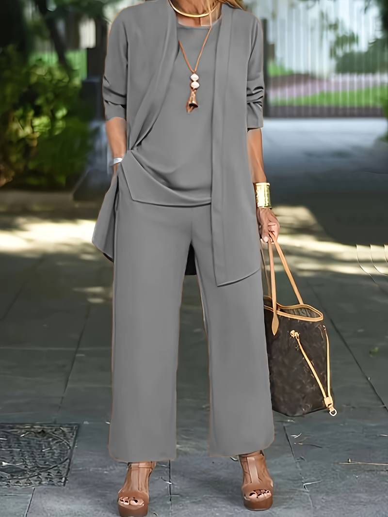 Henriette | Damen Dreiteiler Set mit Weiter Hose