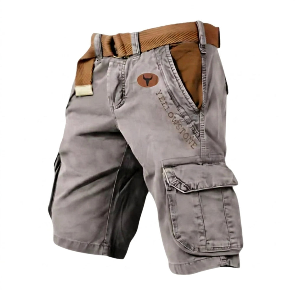 Herren Cargo Shorts mit Gürtel und Yellowstone Logo und Beintaschen