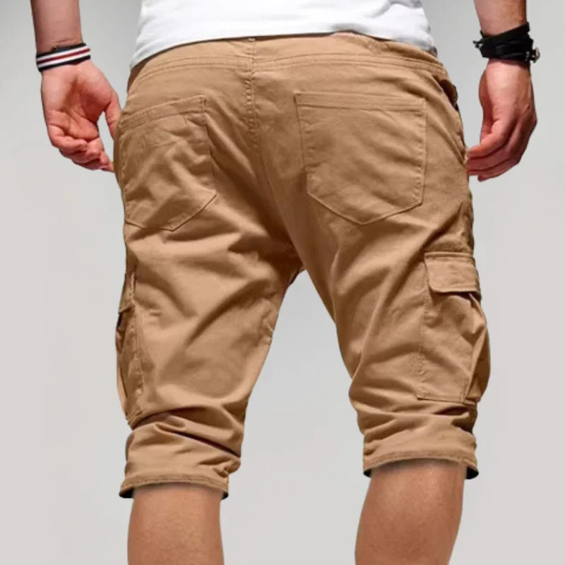 Herren Cargo Shorts mit Kordelzugbund und Mehreren Taschen