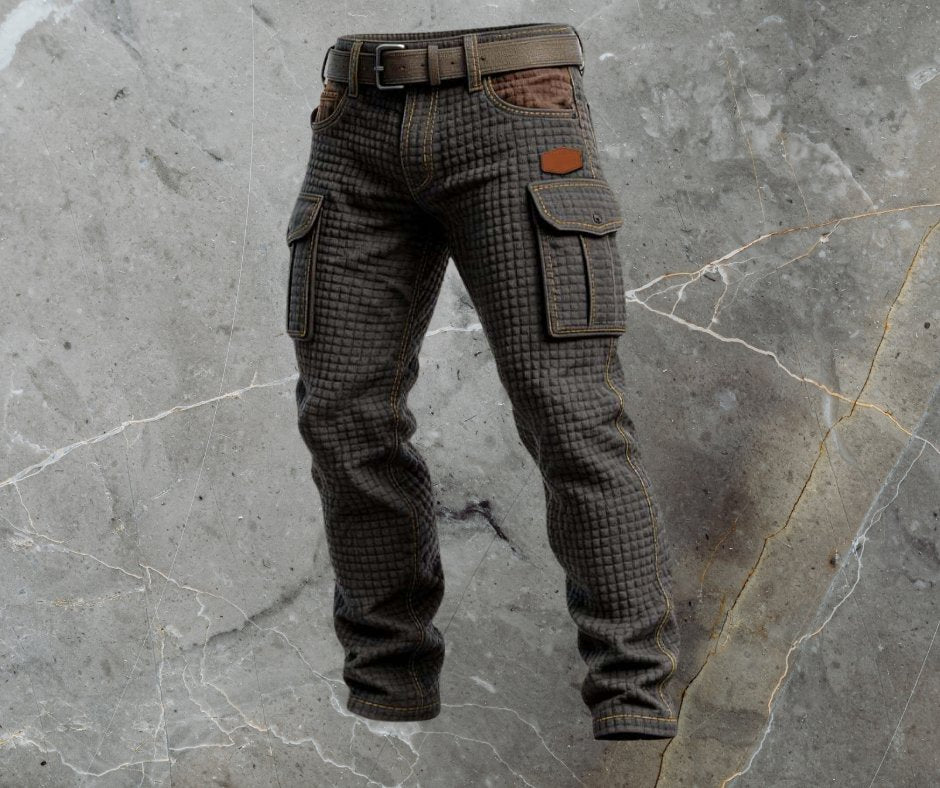 Felix | Herren Cargohose Slim Fit Strukturmuster Seitentaschen