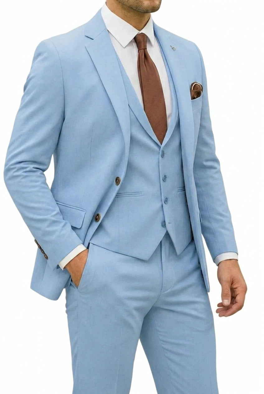 Herren Dreiteiler mit Sakko, Weste und Hose