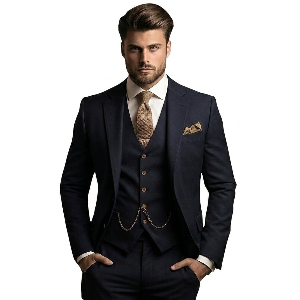 Herren-Dreiteiliger Anzug mit Sakko, Weste und Hose