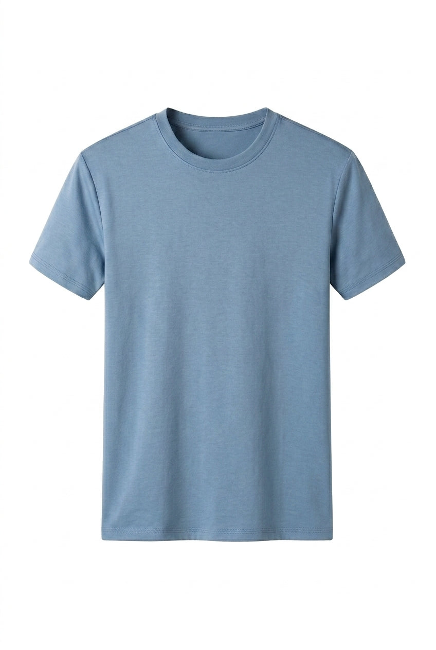 Herren Einfarbiges Kurzarmshirt mit Rundhalsausschnitt