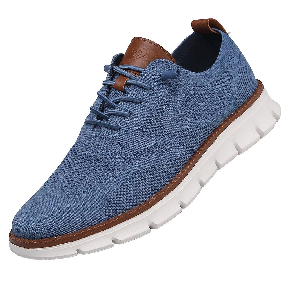 Herren-Freizeitschuhe aus Strick mit profilierter Sohle und Schnürung