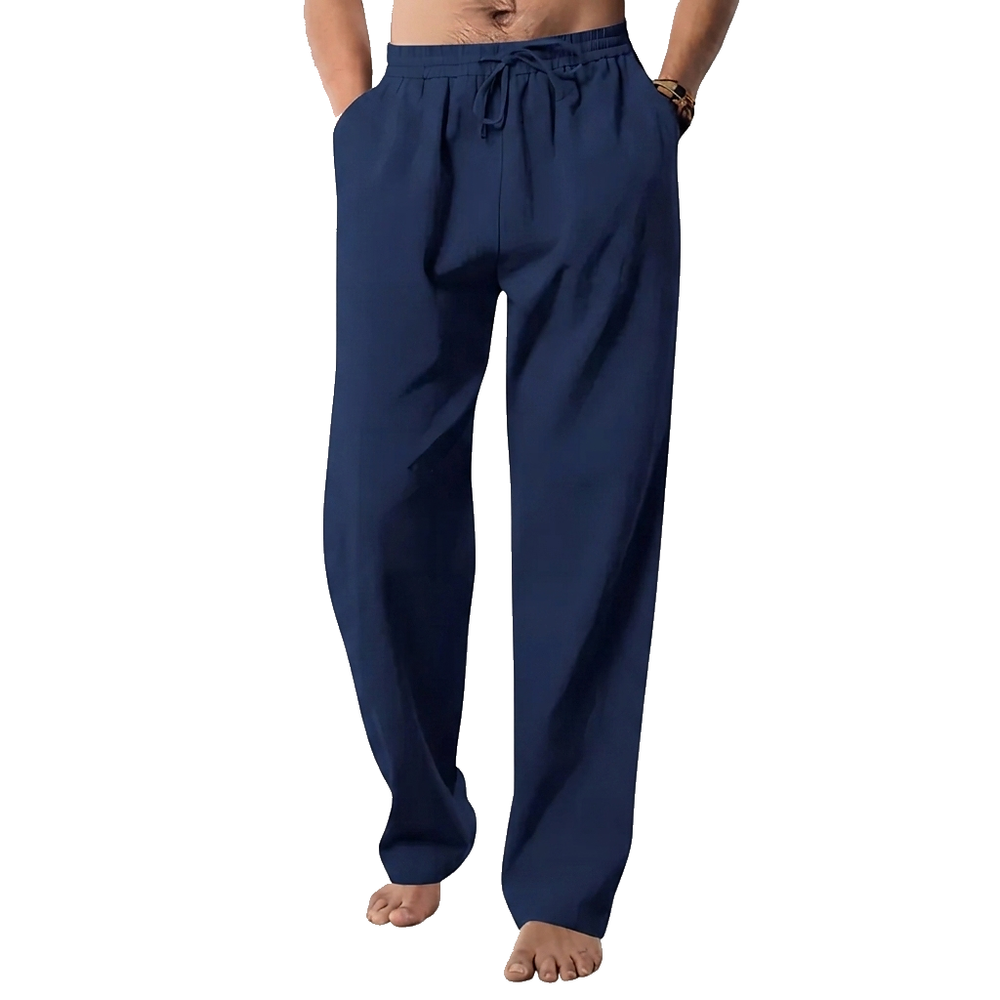 Herren-Hanfhose mit geradem Bein und Kordelzug