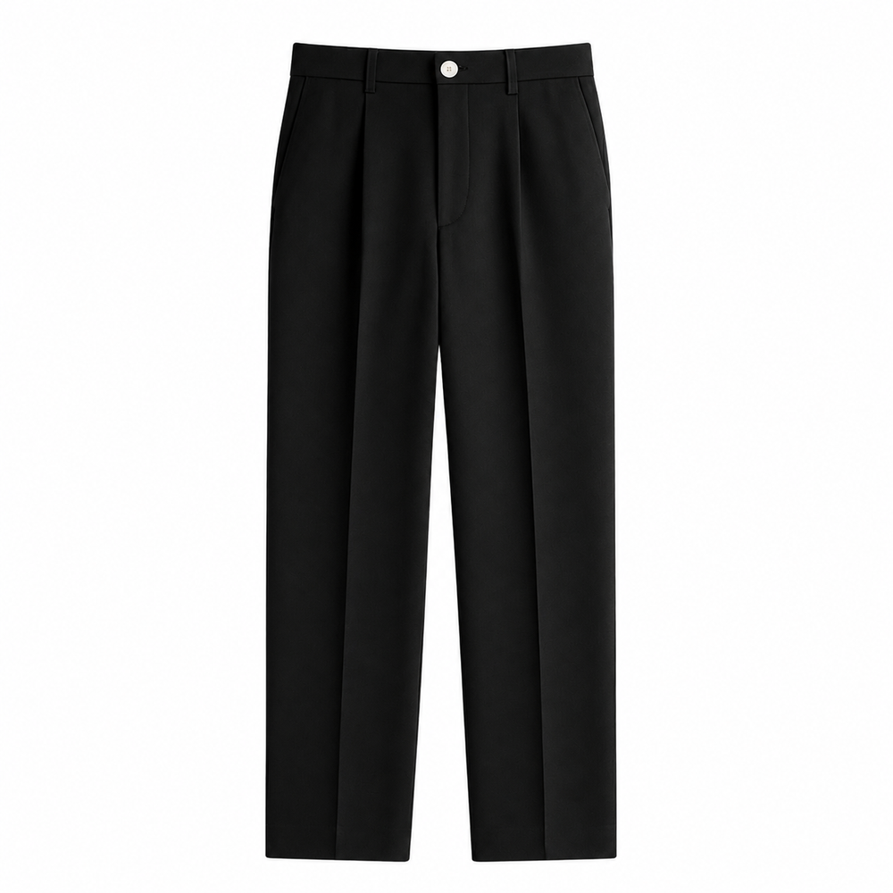 Herren Hose mit geradem Bein und Frontfalten sowie Knopfverschluss