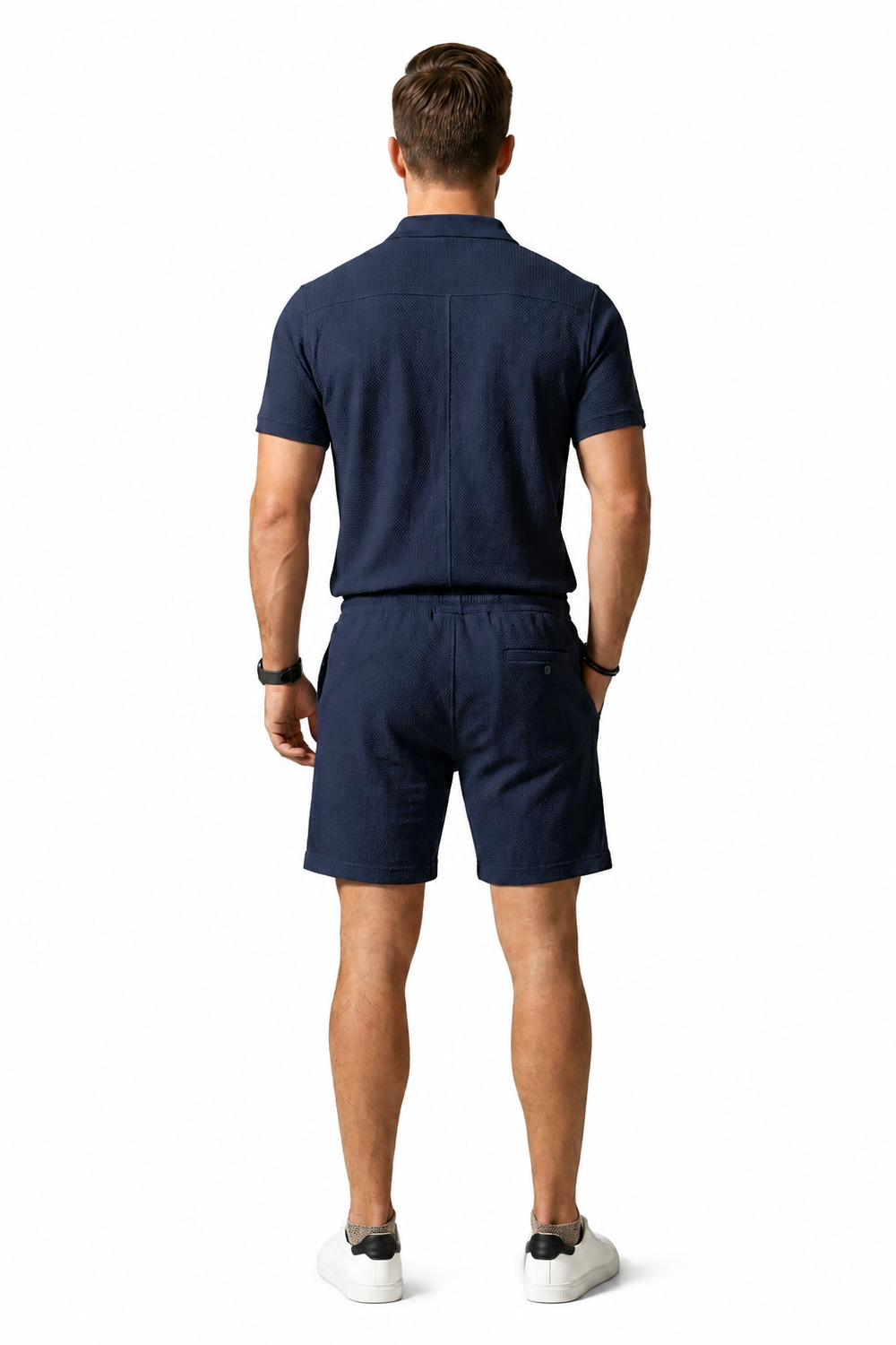 Herren Kurzarmblazer- und Shorts-Set